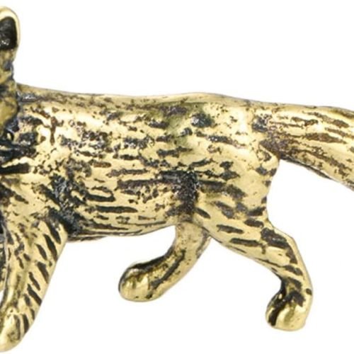 DMtse Brass Mini Adorable Animal Fox Decor Statue Figurines for Animal Sculpture Arts Table Centerpiece Home Gifts