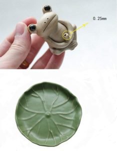 DMtse Handmade Ceramic Mini Frog and Lotus Leaf Tray Stick Incense Burner Holder Small Frog Cute Animal Statue Home Decoration - Image 4