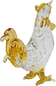DMtse Glass Crystal Mini Antique Cute Chicken Statue Ornament Figurine Collectible Ornament Statue Animal Decoration with Box：圖片 5