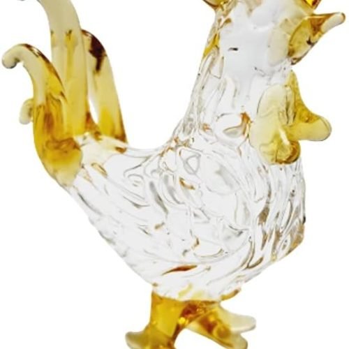 DMtse Glass Crystal Mini Antique Cute Chicken Statue Ornament Figurine Collectible Ornament Statue Animal Decoration with Box