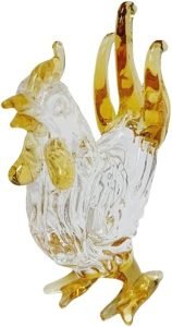 DMtse Glass Crystal Mini Antique Cute Chicken Statue Ornament Figurine Collectible Ornament Statue Animal Decoration with Box：圖片 4