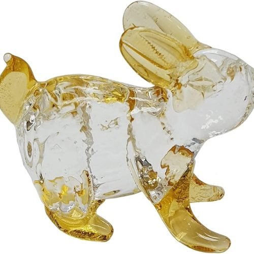 DMtse Glass Crystal Rabbit Decor Statue Ornament Figurine Collectibles Ornament Statue Animal Decoration Gift with Box
