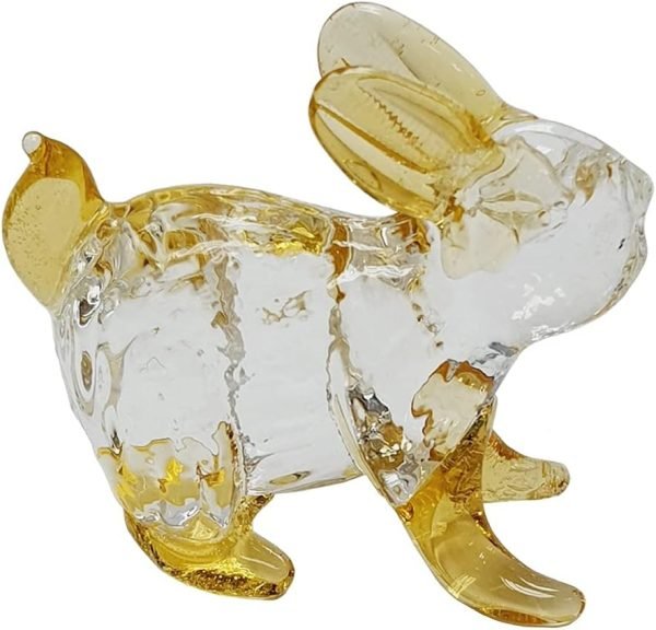 DMtse Glass Crystal Rabbit Decor Statue Ornament Figurine Collectibles Ornament Statue Animal Decoration Gift with Box