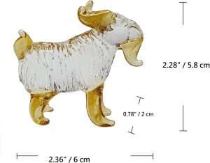 DMtse Glass Crystal Sheep Decor Statue Ornament Figurine Collectibles Ornament Statue Animal Decoration Gift with Box：圖片 2
