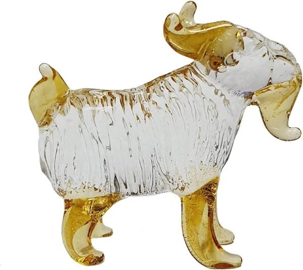 DMtse Glass Crystal Sheep Decor Statue Ornament Figurine Collectibles Ornament Statue Animal Decoration Gift with Box