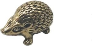 DMtse Brass Mini Adorable Animal Hedgehog Decor Statue Figurines for Animal Sculpture Collectibles Gift：圖片 5