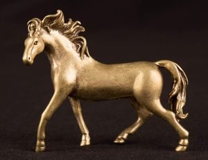DMtse Chinese Feng Shui Brass Mini Horse Decor Statue Figurines for Animal Sculpture Collectibles Gift ( Horse Male ) - Image 5