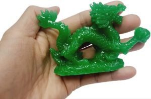 DMtse Chinese Feng Shui Dragon Lucky Jade Color Figurine Statue for Luck & Success 4 inch Long - Image 6