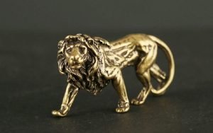 DMtse Chinese Feng Shui Brass Lion Statue Figurines for Animal Sculpture Home Office Table Top Decor Collectibles Housewarming Gift - Image 5
