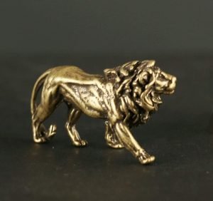 DMtse Chinese Feng Shui Brass Lion Statue Figurines for Animal Sculpture Home Office Table Top Decor Collectibles Housewarming Gift - Image 3