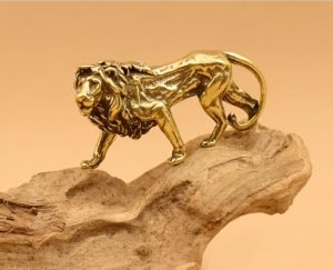DMtse Chinese Feng Shui Brass Lion Statue Figurines for Animal Sculpture Home Office Table Top Decor Collectibles Housewarming Gift - Image 6