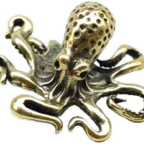DMtse Chinese Brass Octopus Decor Statue Figurines for Animal Sculpture Collectibles Gift