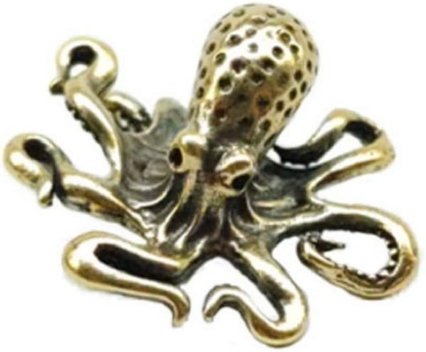 DMtse Chinese Brass Octopus Decor Statue Figurines for Animal Sculpture Collectibles Gift