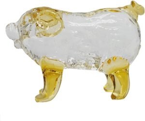 DMtse Glass Crystal Pig Decor Statue Ornament Figurine Collectibles Ornament Statue Animal Decoration Gift with Box：圖片 5