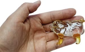 DMtse Glass Crystal Pig Decor Statue Ornament Figurine Collectibles Ornament Statue Animal Decoration Gift with Box：圖片 4