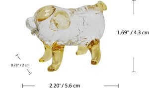 DMtse Glass Crystal Pig Decor Statue Ornament Figurine Collectibles Ornament Statue Animal Decoration Gift with Box：圖片 3