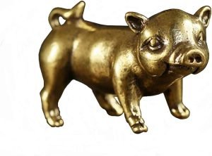 DMtse Chinese Feng Shui Brass Mini Pig Decor Statue Figurines for Animal Sculpture Collectibles Gift - Image 6
