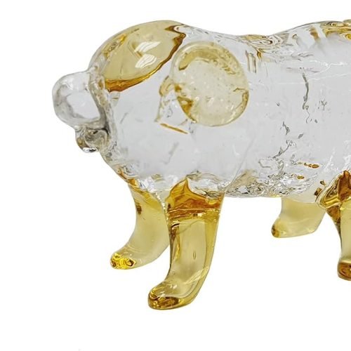 DMtse Glass Crystal Pig Decor Statue Ornament Figurine Collectibles Ornament Statue Animal Decoration Gift with Box