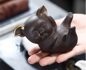DMtse Cute Happy Lucky Pig Zisha Ceramic Figurines for Home Decor Living Room Bedroom Office Decoration Bookshelf TV Stand Decoration Tea Ceremony Sculptures Collection：圖片 7