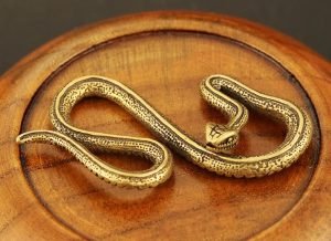 DMtse Chinese Feng Shui Brass Mini Antique Snake Statue Ornaments Meditation Serene Statue Figurine for Animal Sculpture Collectibles Gift - Image 3