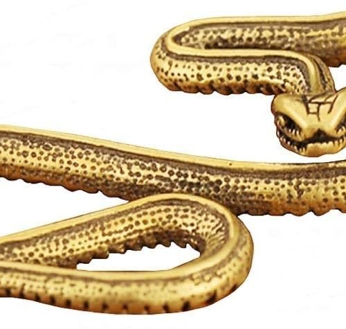 DMtse Chinese Feng Shui Brass Mini Antique Snake Statue Ornaments Meditation Serene Statue Figurine for Animal Sculpture Collectibles Gift