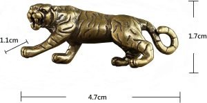 DMtse Chinese Feng Shui Brass Mini Tiger Decor Statue Figurines for Animal Sculpture Collectibles Gift：圖片 8