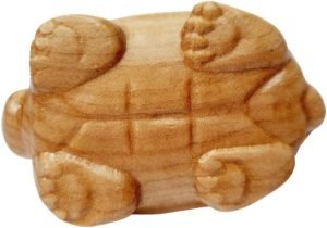 DMtse Hand Carved Natural Wood Lucky Longevity Turtle Statue Sculpture Figurine Good Lucky for Long Life Mascot Lucky Gift：圖片 4