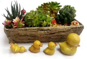 DMtse 4 X Yellow Duck Ornaments Combination Mini Ceramic Crafts Desktop Home Decoration - Image 4