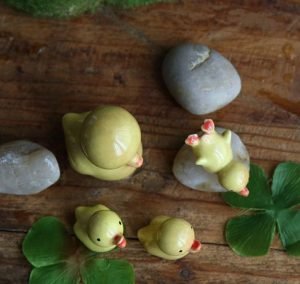 DMtse 4 X Yellow Duck Ornaments Combination Mini Ceramic Crafts Desktop Home Decoration - Image 3