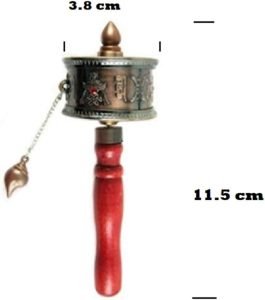 DMtse 2 X Tibetan Buddhist Om Mani Padme Hum Functioning Mini Handheld Prayer Wheel with Mantra Scroll - Image 3