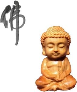 DMtse 3 Pcs Hand Carved Natural Wood Buddha Statue Religious Buddhist Sitting Practice Meditation Buddha Palm Size Sculpture Figurines - Image 2