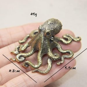 DMtse Brass Adorable Octopus Decor Statue Figurines for Animal Sculpture Collectibles Gift - Image 3