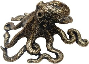 DMtse Brass Adorable Octopus Decor Statue Figurines for Animal Sculpture Collectibles Gift - Image 5