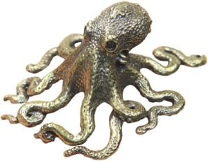 DMtse Brass Adorable Octopus Decor Statue Figurines for Animal Sculpture Collectibles Gift - Image 4