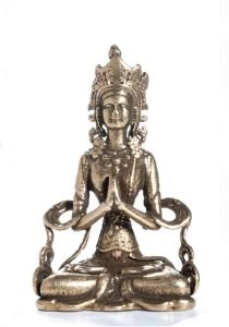 DMtse Brass Bodhisattva Statue Figurines Sitting Buddha Sculpture Home Office Pendant Decor Ornament Buddha Keeps Peace Free Red String - Image 4