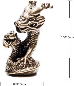 DMtse Brass Mini Antique Golden Dragon Statue Incense Holder Burner Ornaments Meditation Serene Statue Figurine Collectible - Image 7