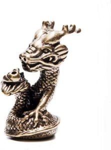 DMtse Brass Mini Antique Golden Dragon Statue Incense Holder Burner Ornaments Meditation Serene Statue Figurine Collectible - Image 5