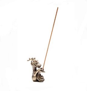 DMtse Brass Mini Antique Golden Dragon Statue Incense Holder Burner Ornaments Meditation Serene Statue Figurine Collectible - Image 3