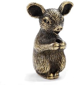 DMtse Brass Mini Antique Piggy Statue Incense Holder Burner Ornaments Meditation Serene Statue Figurine Collectible - Image 5