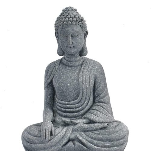 DMtse 黃銅迷你佛像擺飾坐姿崇拜迷人寧靜禪佛像雕像