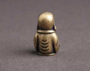 DMtse Brass Mini Happy Laughing Maitreya Buddha Statue Ornaments Small Figurine Brings Peace and Prosperity Decoration - Image 3