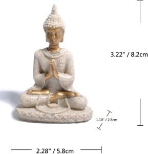 DMtse Buddha Statue Beautiful Ornaments Meditation Seated Pose Worship Attractive and Serene Buddha Statue Figurine - Image 2