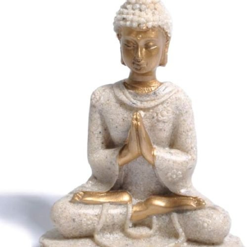 DMtse Buddha Statue Beautiful Ornaments Meditation Seated Pose Worship Attractive and Serene Buddha Statue Figurine