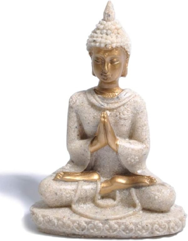 DMtse Buddha Statue Beautiful Ornaments Meditation Seated Pose Worship Attractive and Serene Buddha Statue Figurine