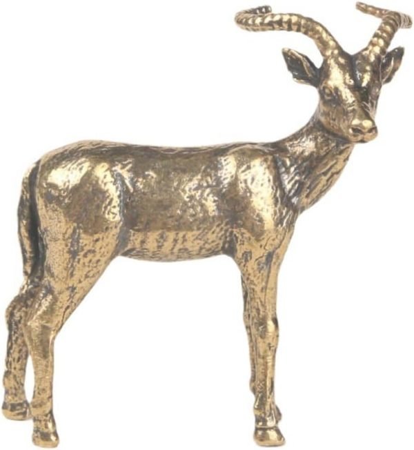 DMtse 中國黃銅迷你羚羊雕像動物雕塑擺飾收藏品裝飾禮品
