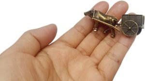 DMtse Chinese Brass Mini Ox Pull Cart Decor Statue Figurines for Animal Sculpture Collectibles Gift - Image 3