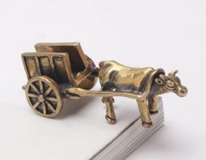 DMtse Chinese Brass Mini Ox Pull Cart Decor Statue Figurines for Animal Sculpture Collectibles Gift - Image 2