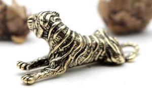 DMtse Chinese Feng Shui Brass Mini Tiger Decor Statue Figurines for Animal Good Lucky Sculpture Collectibles Gift - Image 2