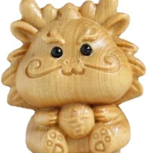 DMtse 風水雕刻天然木龍雕像雕塑動物雕像帶來好運成功吉祥物禮物