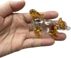 DMtse 玻璃水晶迷你牛鵰像收藏吉祥擺飾雕像誠實勤勞：圖片 4